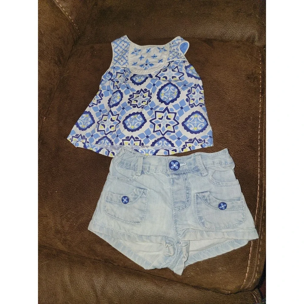 Gymboree Greek isle style tank‎ and shorts size 12 18 months